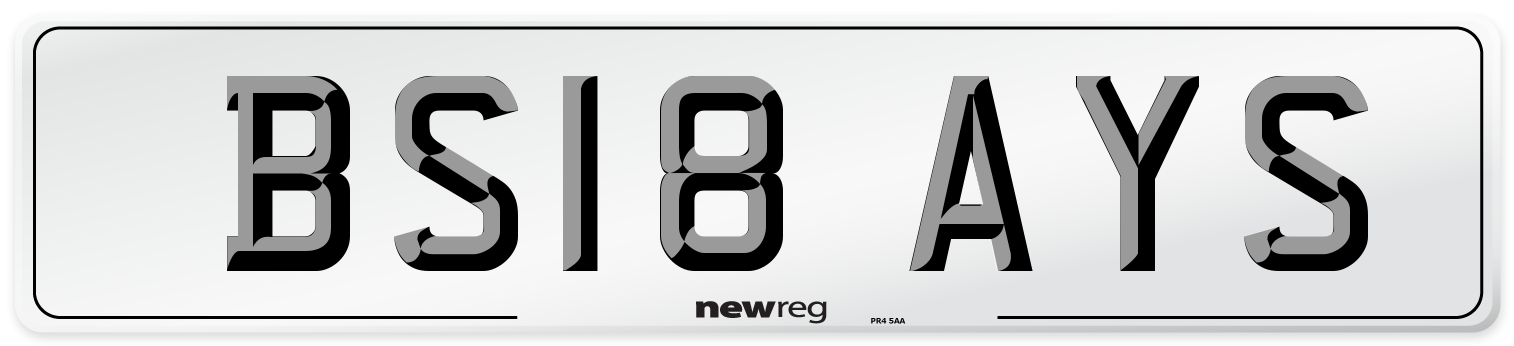 BS18 AYS Number Plate from New Reg